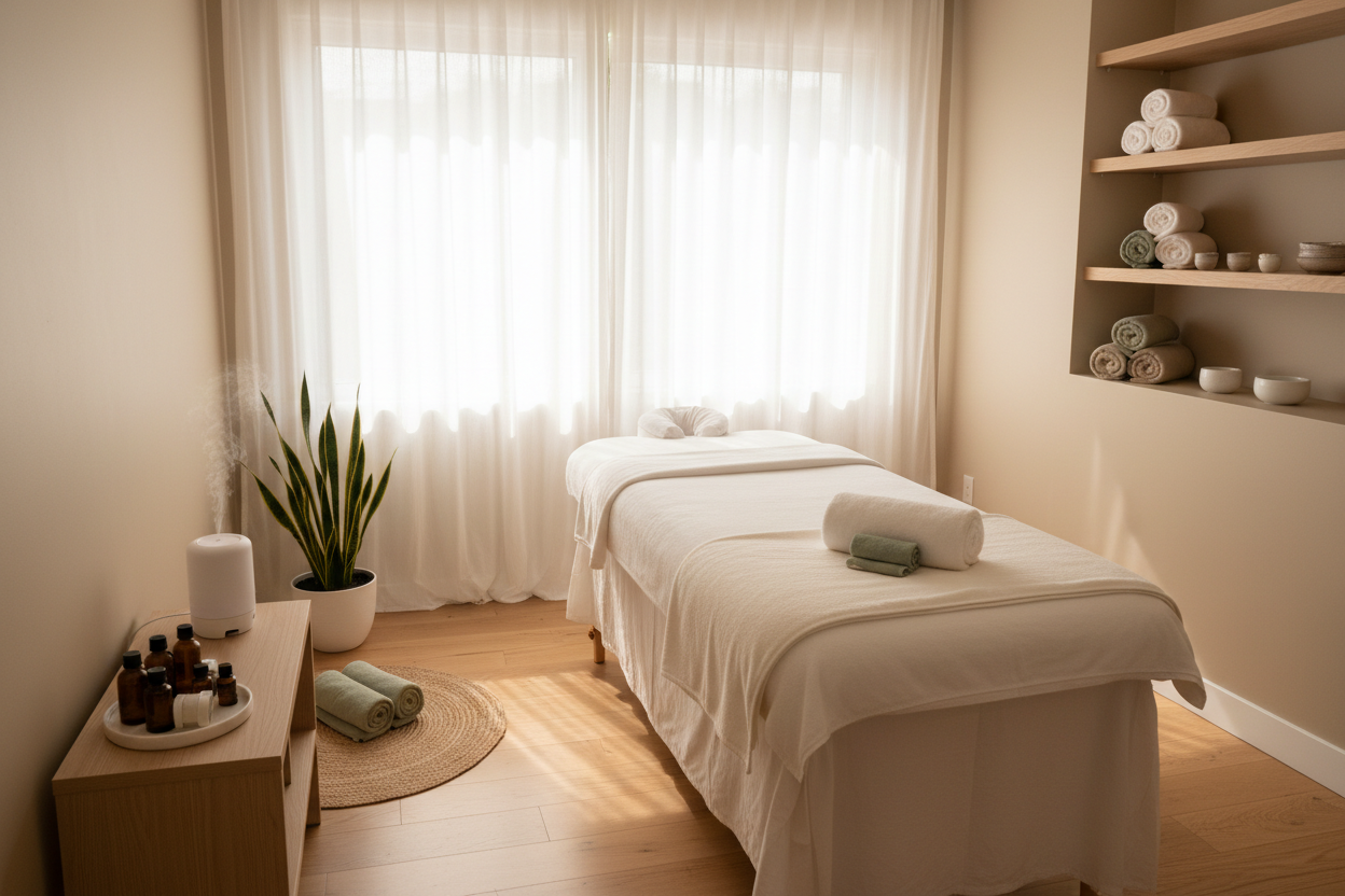 The image introduces “Private Home Massage Sessions” as a calm, professional, wellness-focused service.

It’s meant to:

Set the tone

Reassure visitors

Pass Shopify and payment reviews

Lower suspicion or fear

🧠 Text Meaning (Very Important)
“Private Home Massage Sessions”

Emphasizes privacy (home-based, not public spa)

Uses the word massage (acceptable, non-sexual)

Avoids words like “sensual,” “intimate,” or “adult”

This is exactly the wording platforms allow.

“Relaxing, discreet, and tailored to 